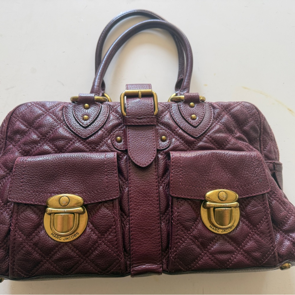 Vintage Y2K Marc Jacobs Venetia Burgundy Quilted Leather Bag